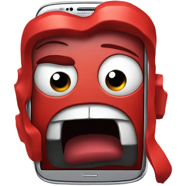 Red smartphone angry  emoji
