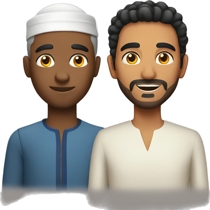 A Brazilian man with a Moroccan man emoji
