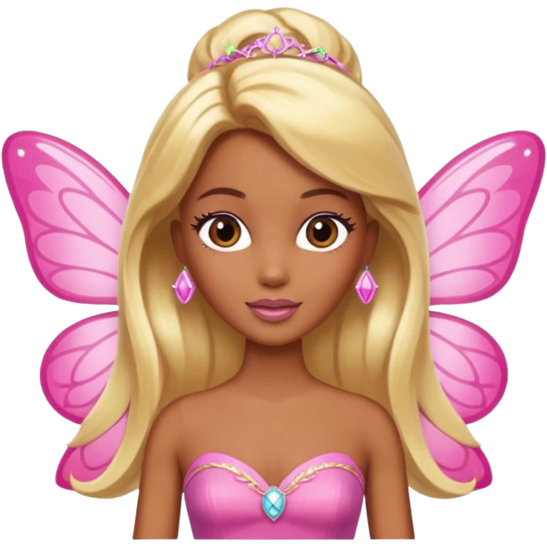 brown skin blonde barbie fairy  emoji