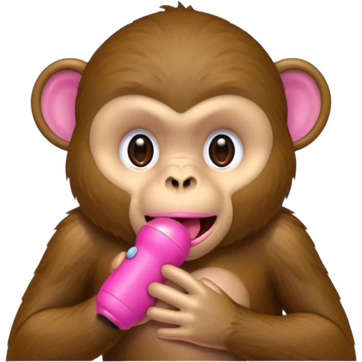 A monkey covering his mouth but with a sextoy emoji