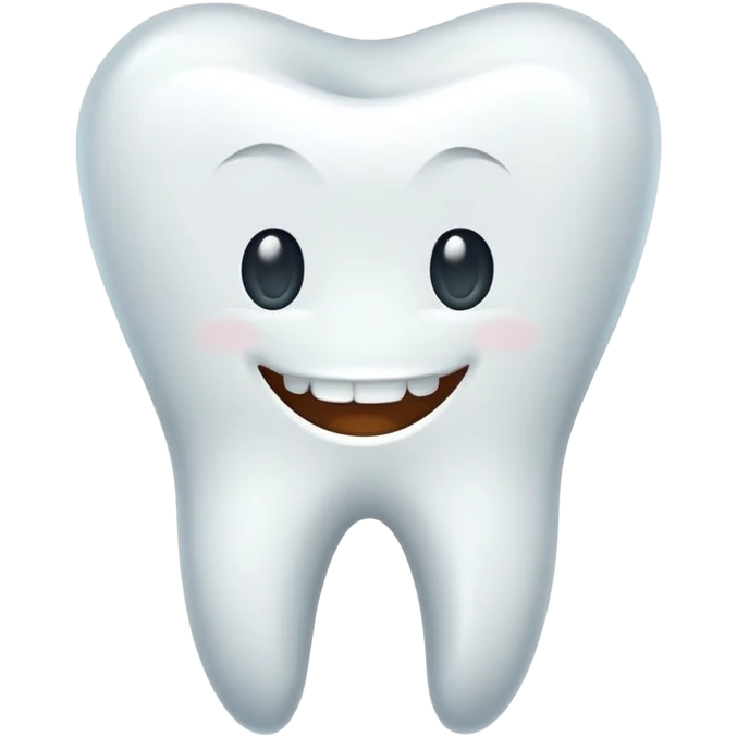 a bright white cartoon tooth emoji