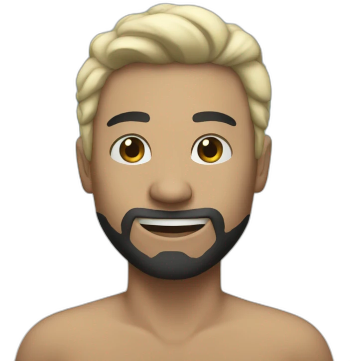 white man with black hair on the beach emoji