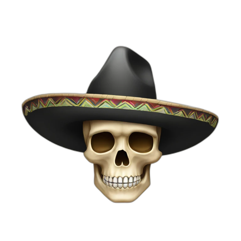 Skull in sombrero emoji