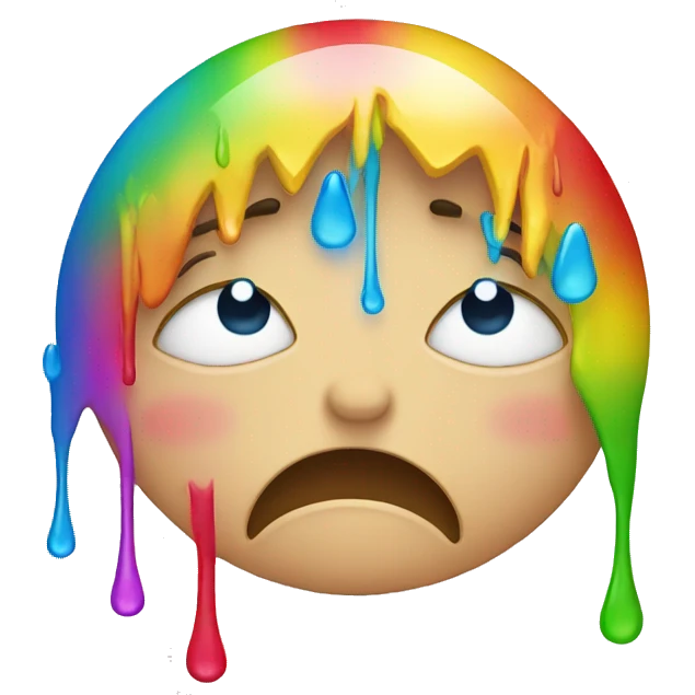 crying face with rainbow tears emoji
