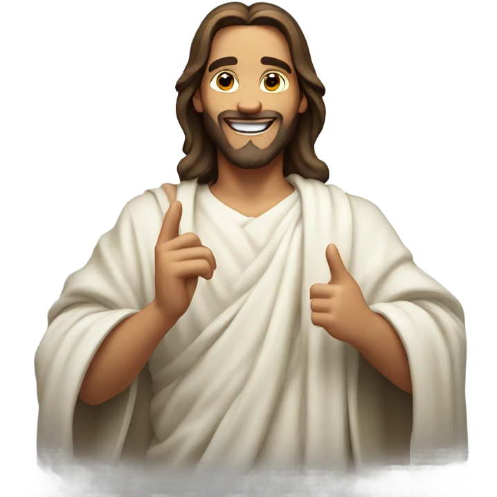 smiling Jesus in cartoon style  emoji
