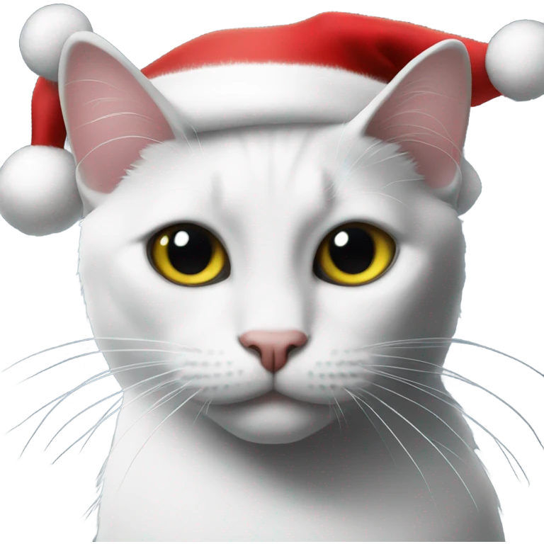 Black cat with one eye wearing Santa hat emoji