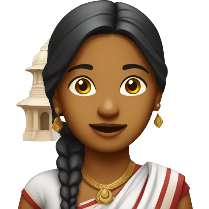 Indian girl at temple emoji