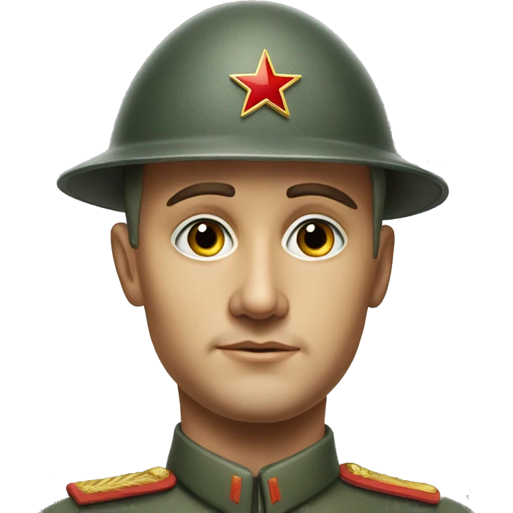 photorealistic serious soviet soldier 1960s emoji