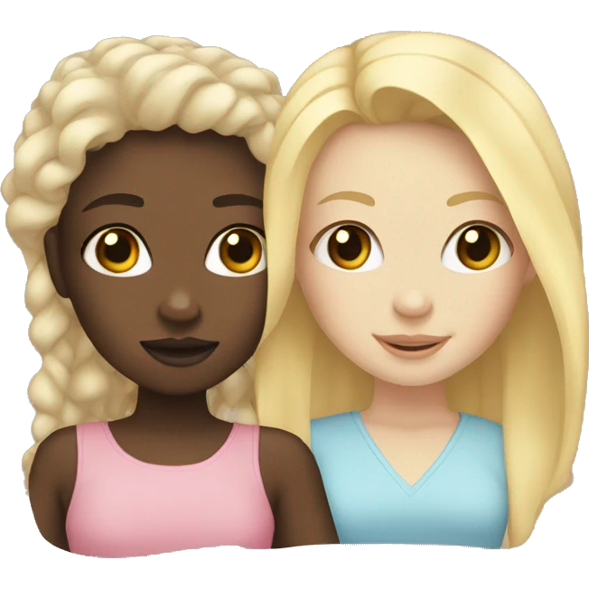 black girl and blonde white girl best friends emoji