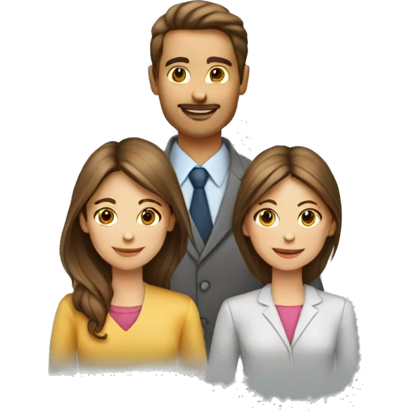 génere une équipe de 4 personnes qui crée une entreprise 2 filles et 2 garçon emoji
