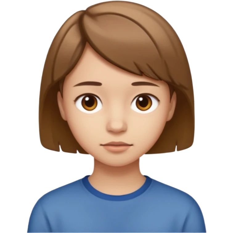 adolescent au visage impassible. Cheveux courts emoji