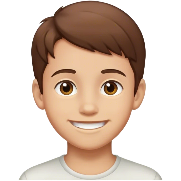 smiling boy indoors portrait with brown hair emoji