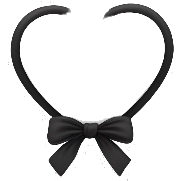 white heart with black bow  emoji