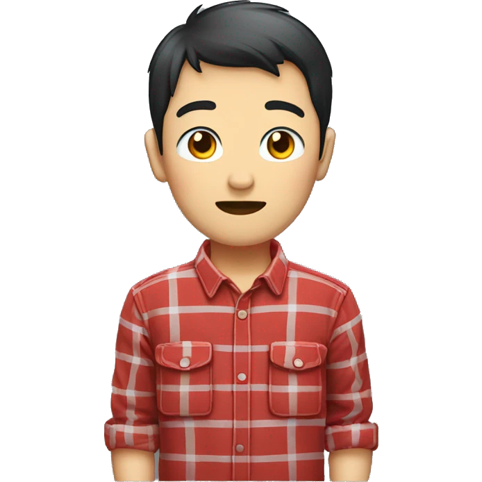 casually red plaid shirt asian bo emoji