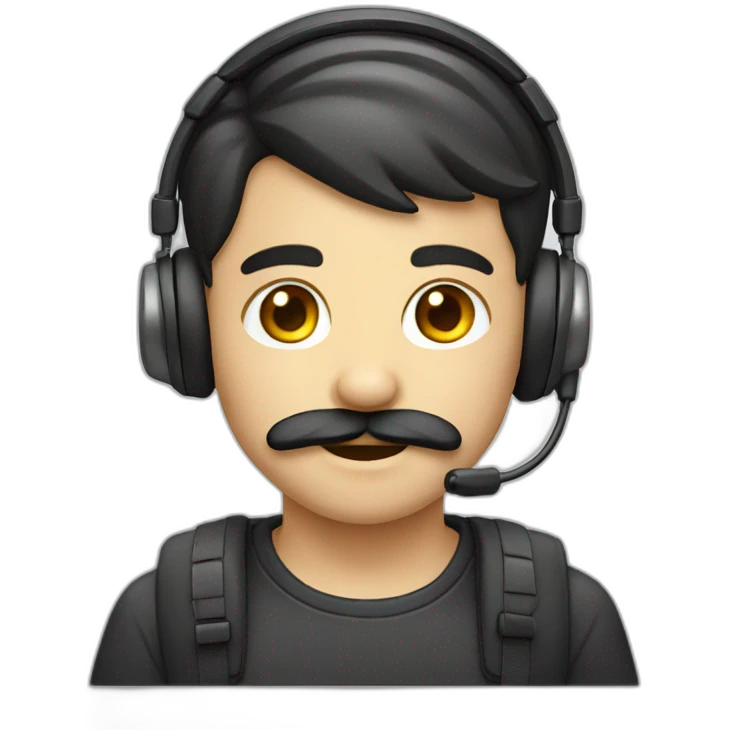 Boy with moustache & headset emoji