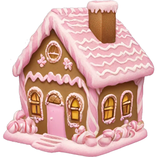 Light pink gingerbread house emoji