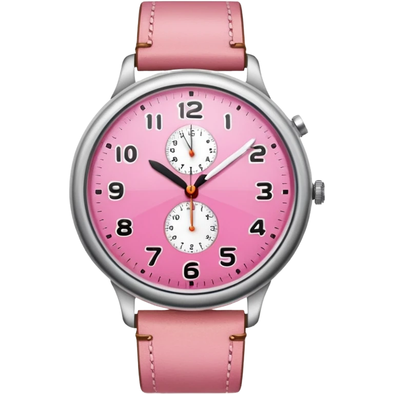 Pink watch pointing 12 o clock emoji