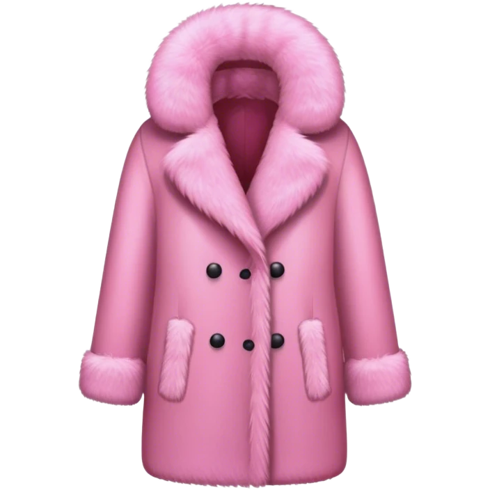 Pink fur coat isolated emoji