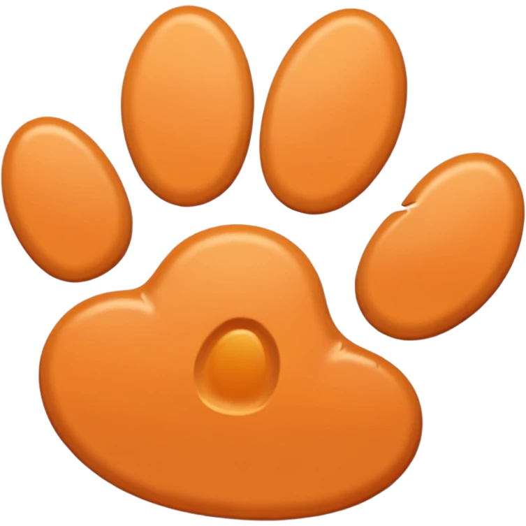 a light pastel orange pawprint emoji