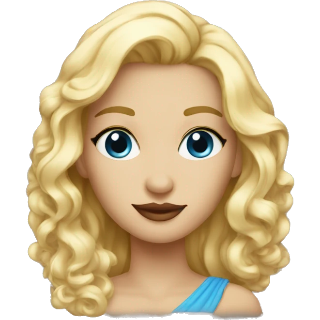 dame blonde au yeux bleue emoji