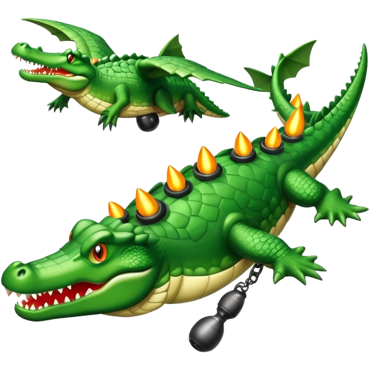Cocodrilo volando con bombas emoji