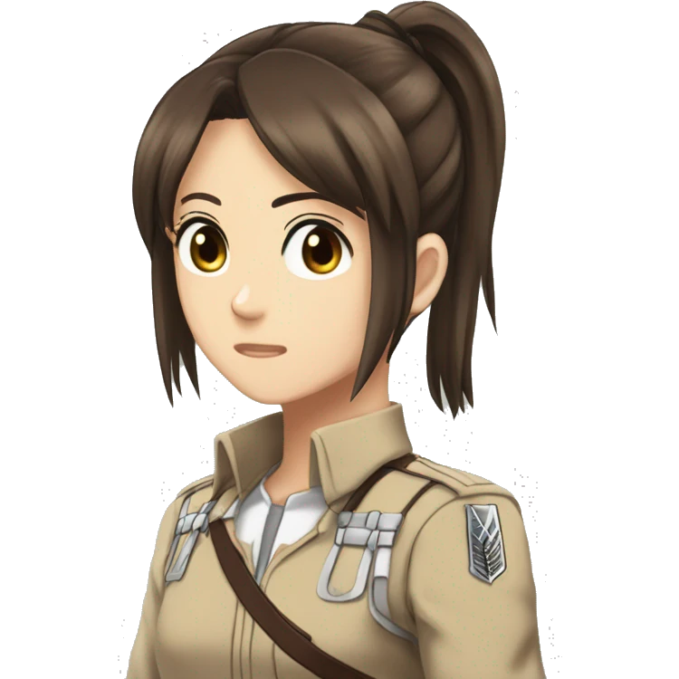 Sasha Braus brown hair hair in a ponytail anime attack on titan emoji