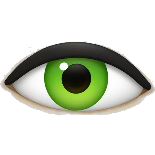 black with green eyes emoji