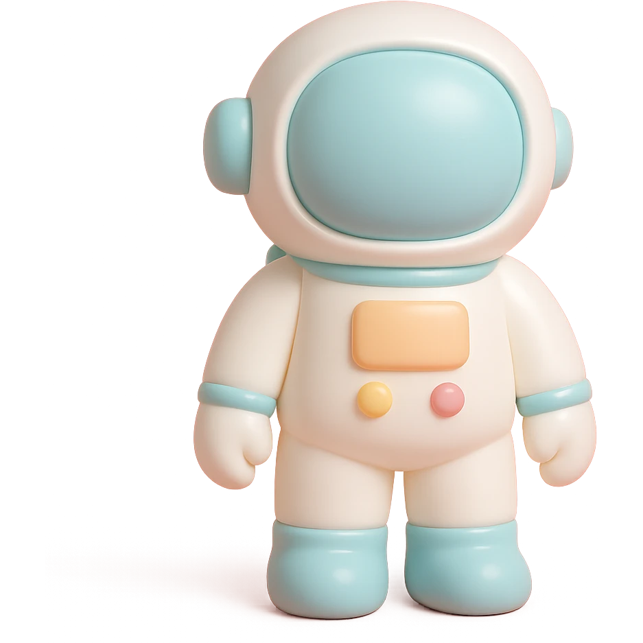 astronaut in classic white suit, standing pose emoji