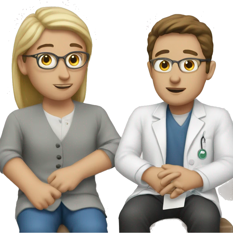 Psychologist teaching patient emoji
