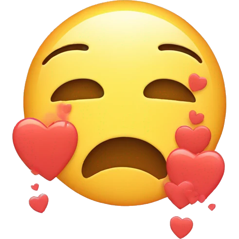 Crying face with hearts emoji