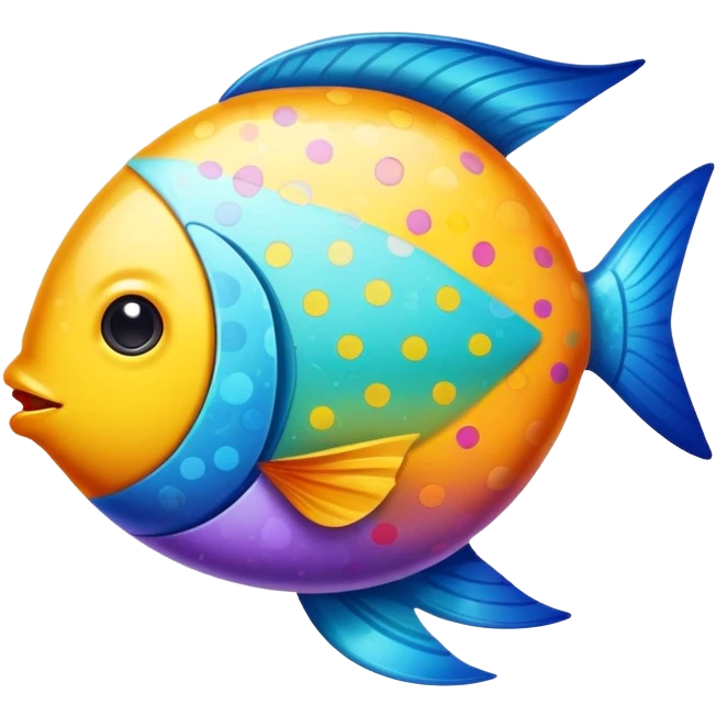 A hybrid creature that is half fish and half Easter egg emoji