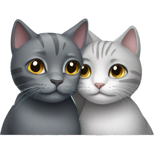 Two gray cats hugging  emoji