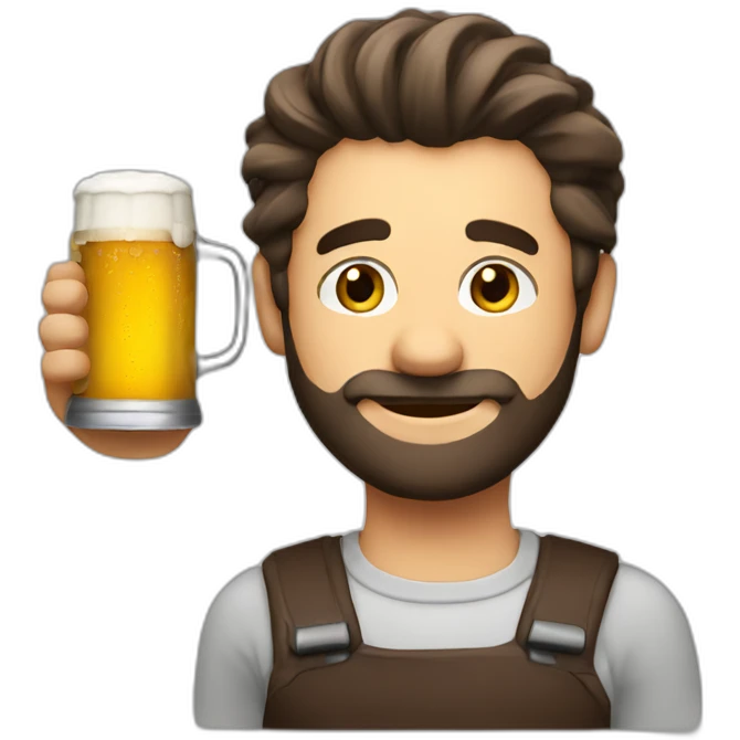 Brew Bartender drinking beer emoji