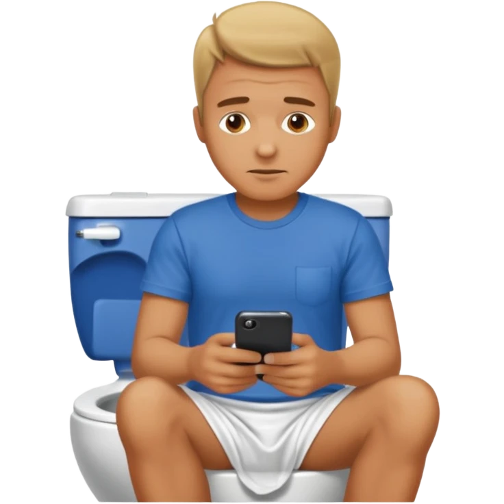 Man on toilet playing on phone emoji