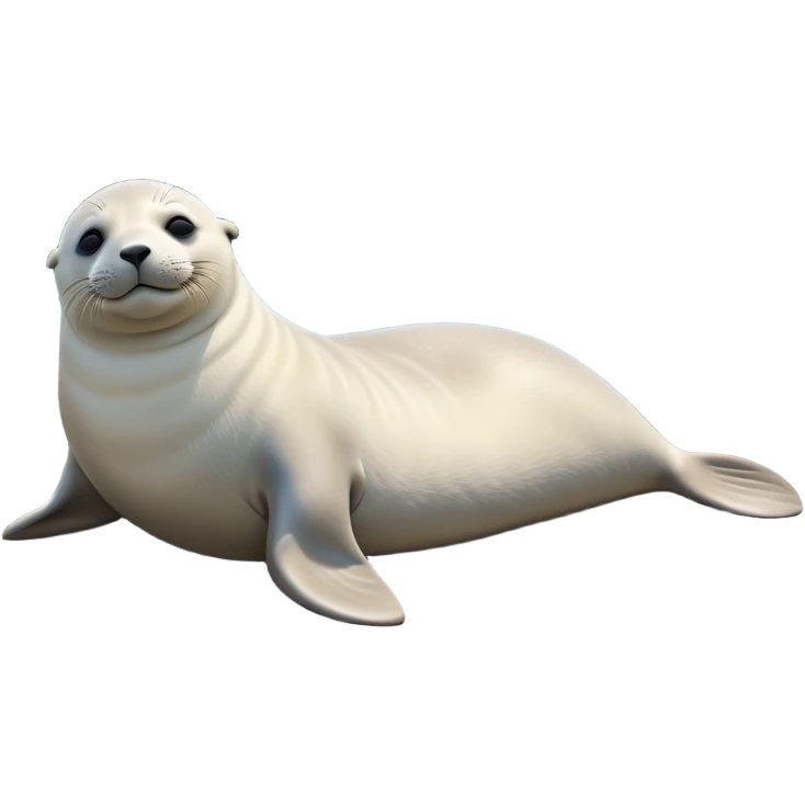 cinematic-seal-realistic-full-body-lounging-emoji,-plump-sleek-body-stretched-out-on-a-rocky-shoreline,-short-smooth-fur-glinting-in-the-sea-breeze,-flippers-tucked-comfortably-beneath-its-body,-large-dark-eyes-filled-with-playful-curiosity,-whiskered-muzzle-lifted-slightly-as-if-smiling,-simplified-yet-realistic-focused-features,-highly-detailed,-glowing-with-a-refreshing-marine-radiance emoji