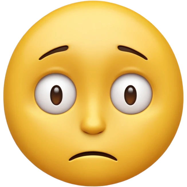 3D illustration of an emoji with a dejected or worried facial expression. emoji