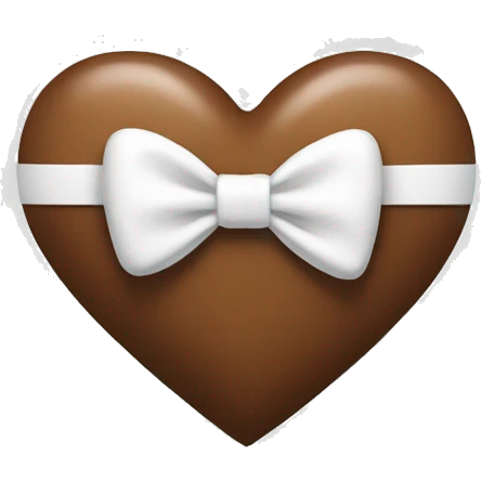 Brown heart with white bow  emoji