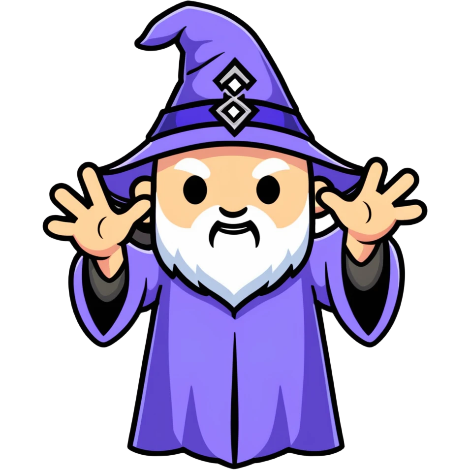 wizard making a cross with hands emoji