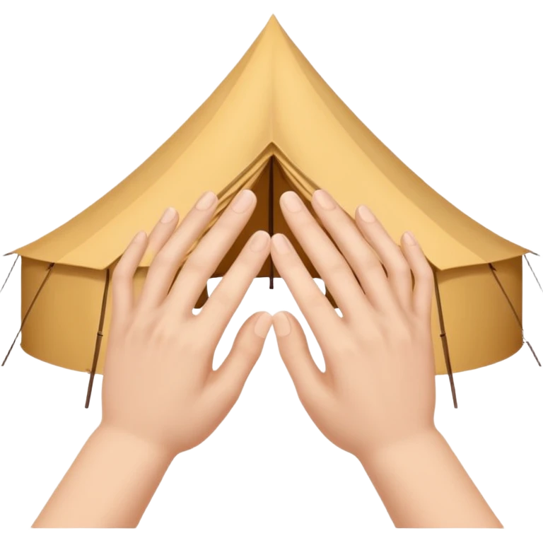 Two hands making a tent shape emoji