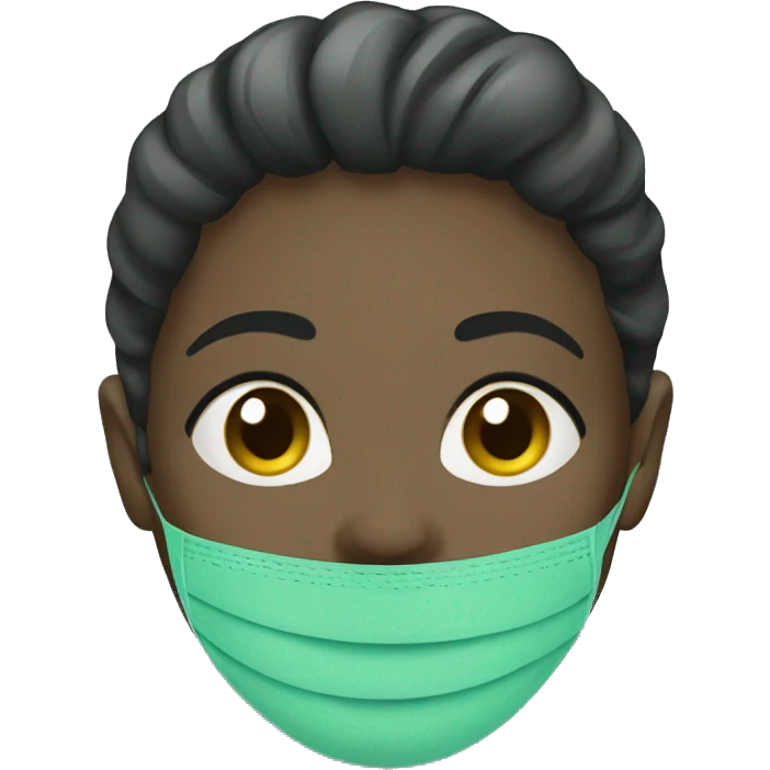face mask beauty with dark green color emoji