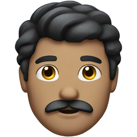 Strong man with dark hair and a mustache emoji