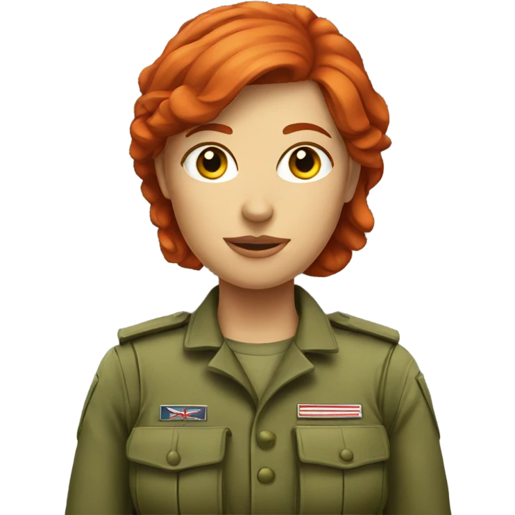 Red headed female soldier emoji