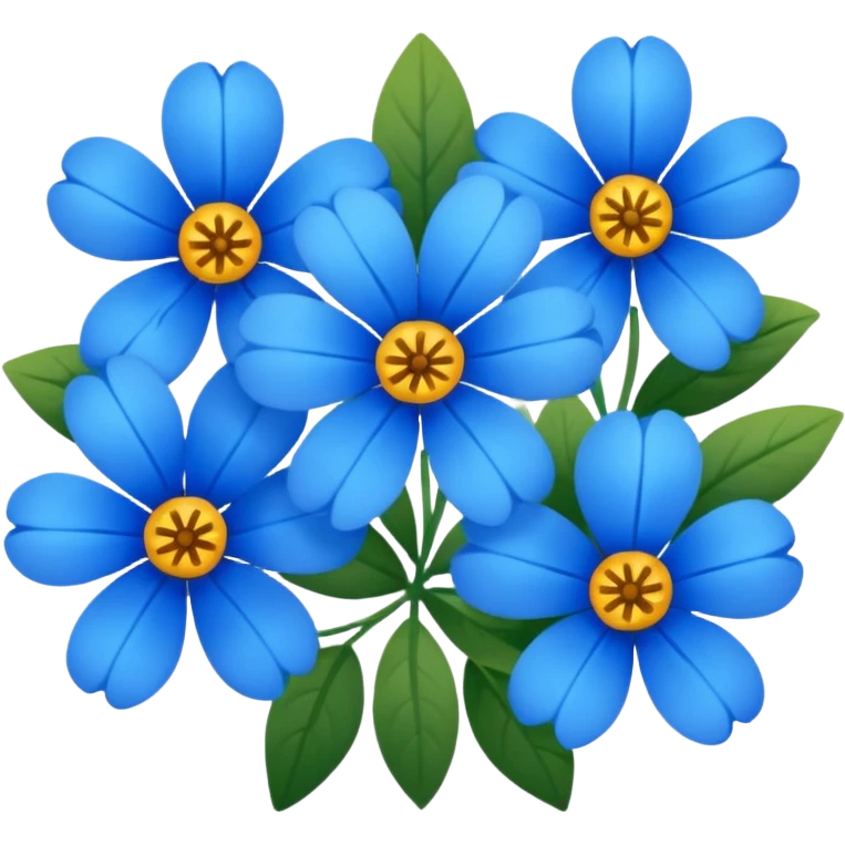 multiple blue flowers emoji