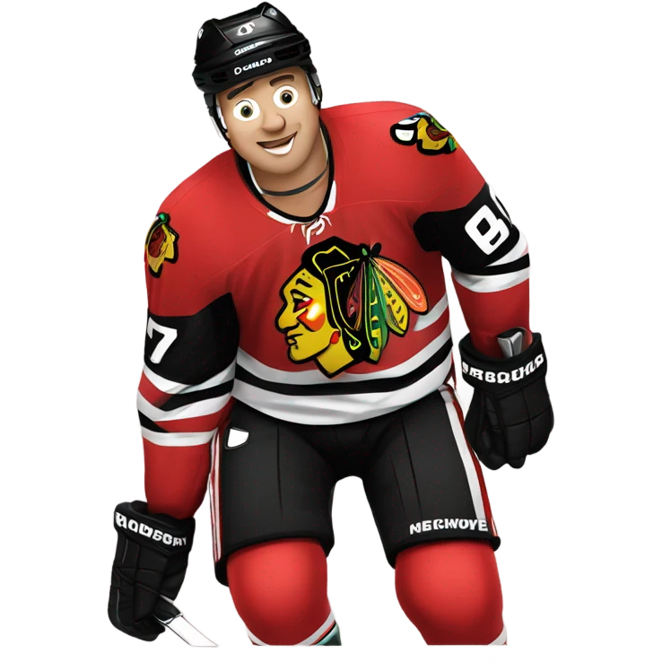 Blackhawks Hockey player saying good night  emoji