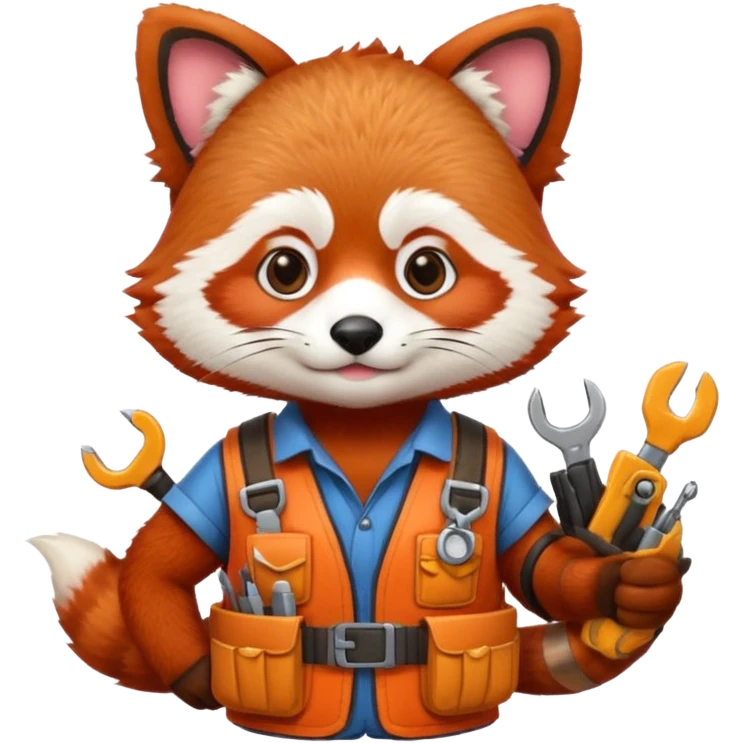 cute engineer red panda emoji