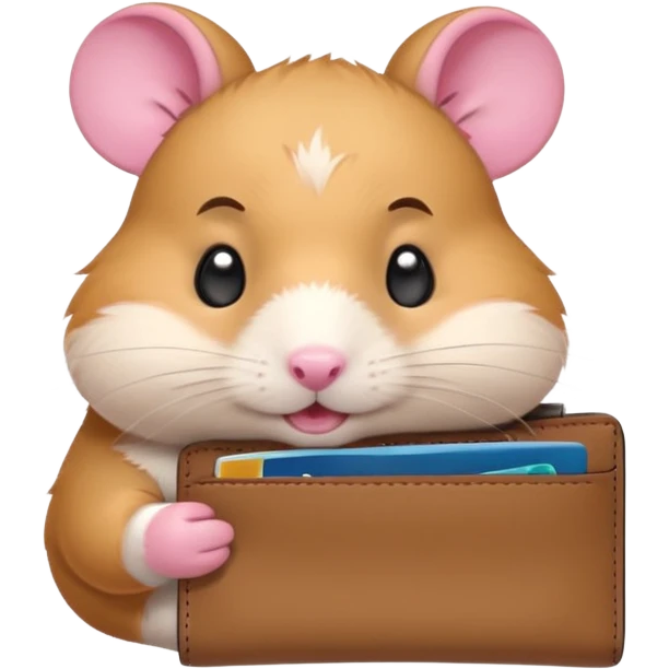 cartoon-style hamster melancholy expression opening his wallet to showcase nothing emoji