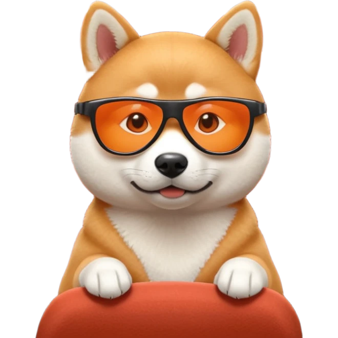 Shiba Inu sitting in a movie theater emoji