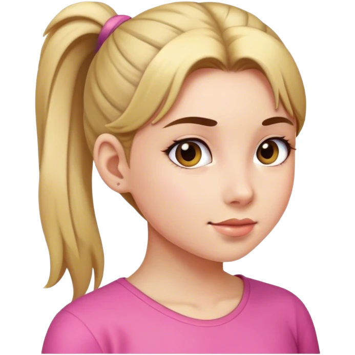 A girl with a ponytail emoji