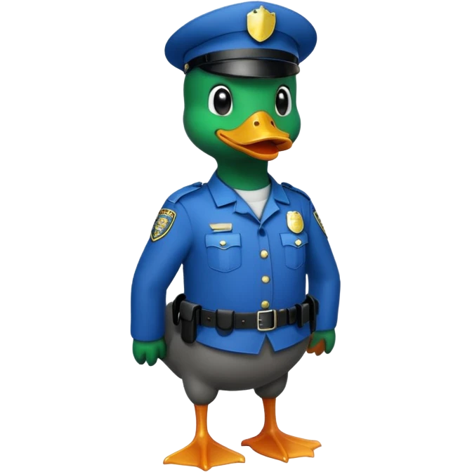Police balck duck full body emoji