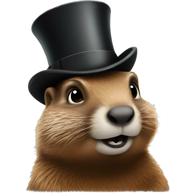 Groundhog wearing top hat  emoji
